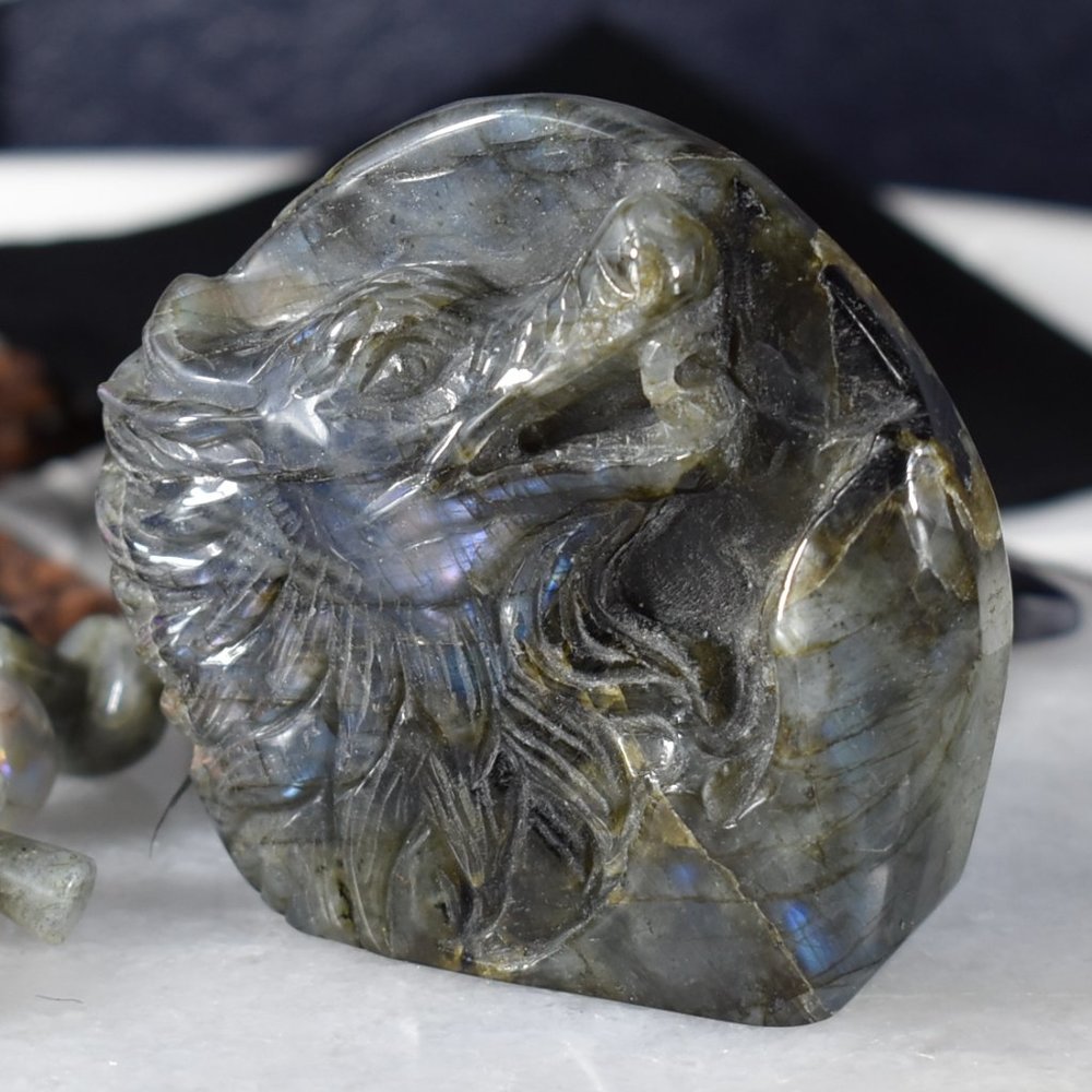 Flash Labradorite Dragon Head - Picture 7 of 12
